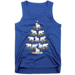 Polar Bear Lover Lights Xmas Santa Polar Bear Christmas Tree Funny Gift Tank Top