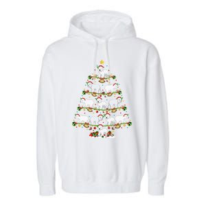 Polar Bear Lover Lights Xmas Santa Polar Bear Christmas Tree Funny Gift Garment-Dyed Fleece Hoodie