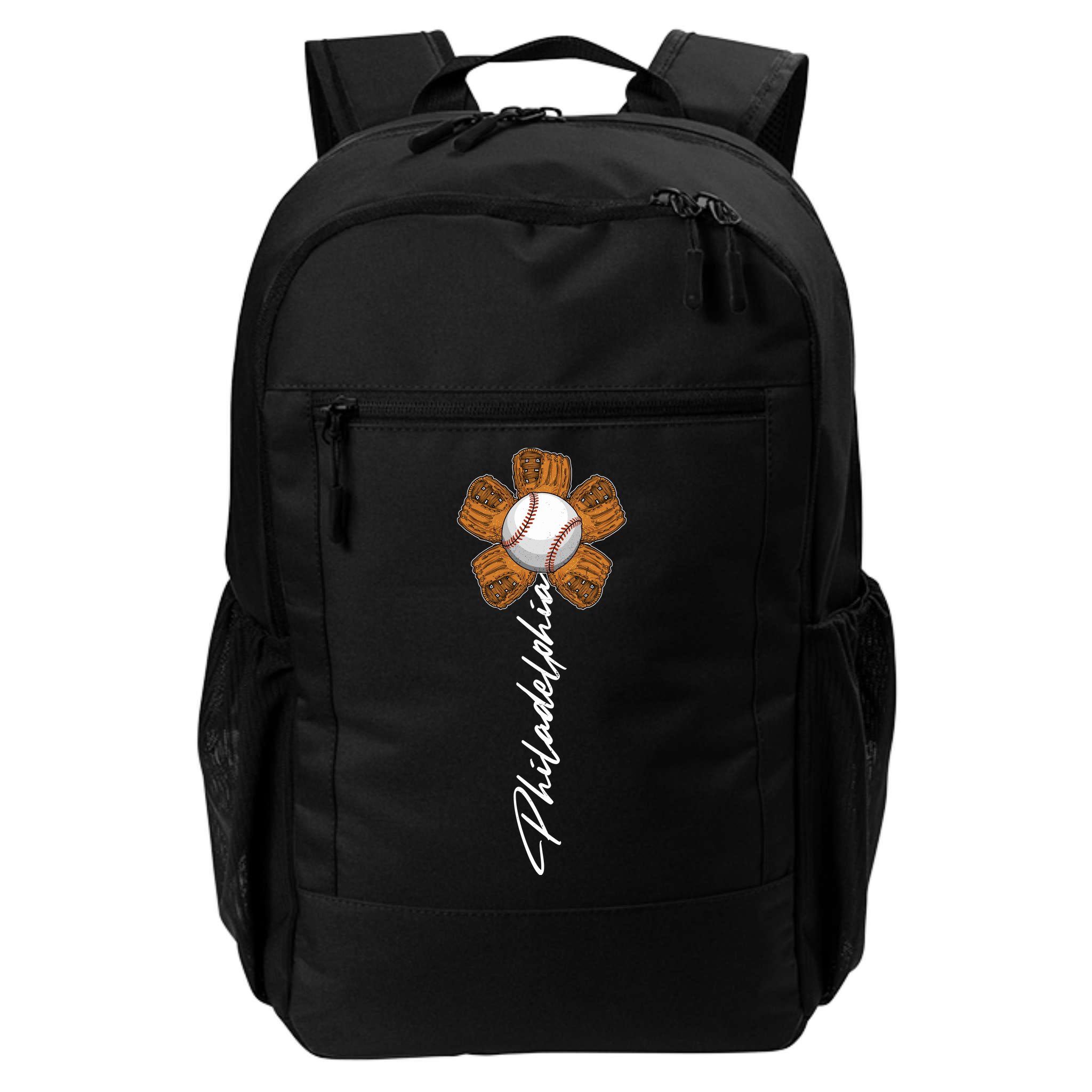 Philadelphia Baseball Mitt Flower Baseball Fan Backpack
