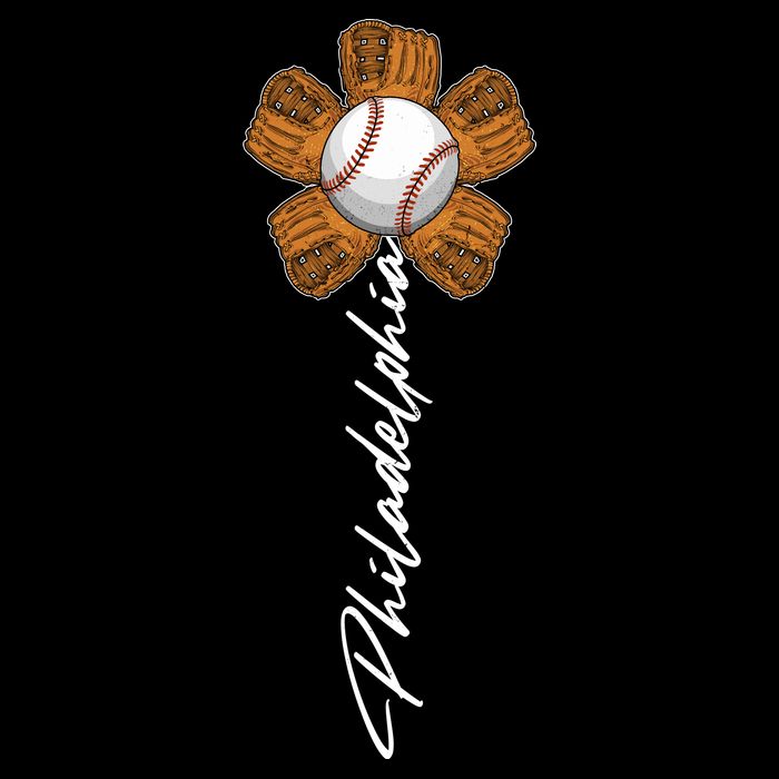 Philadelphia Baseball Mitt Flower Baseball Fan Backpack