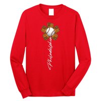 Philadelphia Baseball Mitt Flower Baseball Fan Long Sleeve Shirt