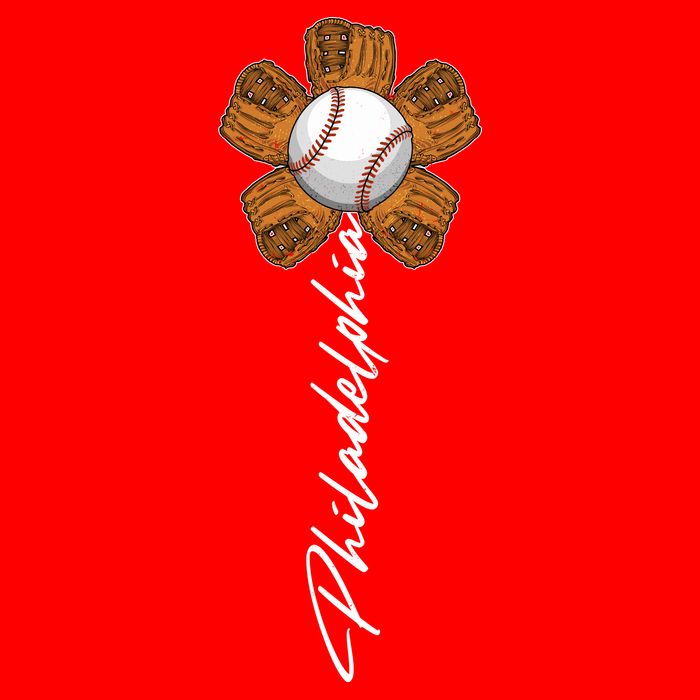 Philadelphia Baseball Mitt Flower Baseball Fan Sweatshirt