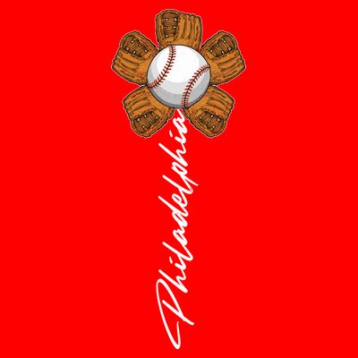 Philadelphia Baseball Mitt Flower Baseball Fan T-Shirt