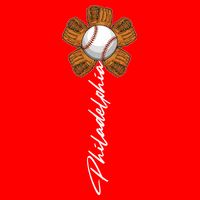 Philadelphia Baseball Mitt Flower Baseball Fan Flatbill Hat