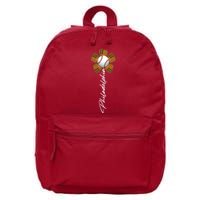 Philadelphia Baseball Mitt Flower Baseball Fan 16 in Basic Backpack