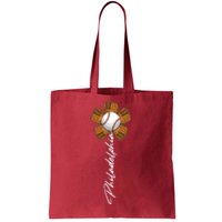 Philadelphia Baseball Mitt Flower Baseball Fan Tote Bag