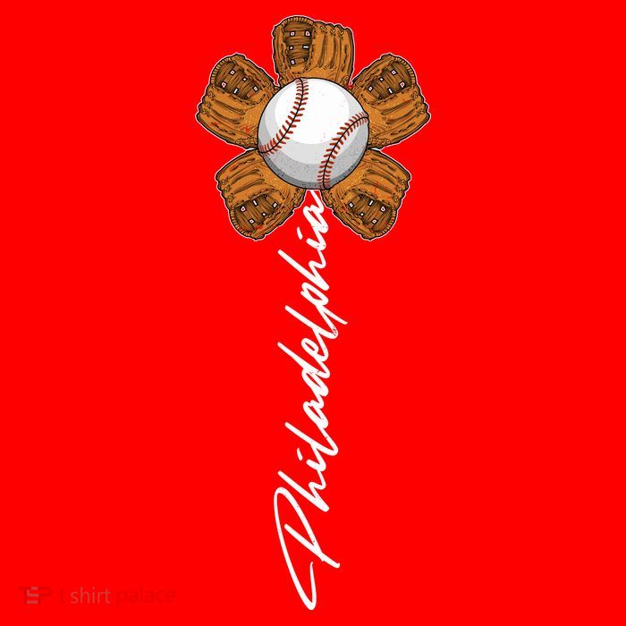 Philadelphia Baseball Mitt Flower Baseball Fan Premium T-Shirt