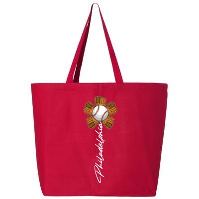 Philadelphia Baseball Mitt Flower Baseball Fan 25L Jumbo Tote