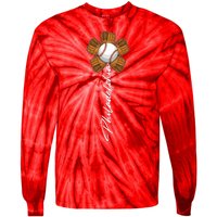 Philadelphia Baseball Mitt Flower Baseball Fan Tie-Dye Long Sleeve Shirt