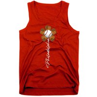 Philadelphia Baseball Mitt Flower Baseball Fan Tank Top