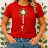 Philadelphia Baseball Mitt Flower Baseball Fan Womens T-Shirt