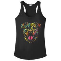 Pit Bull Mom Dog Lover Colorful Artistic Pitbull Owner Ladies PosiCharge Competitor Racerback Tank