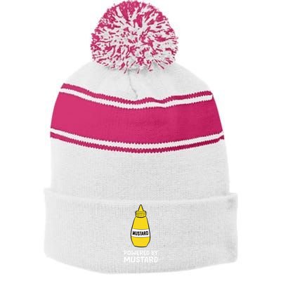 Powered By Mustard Stripe Pom Pom Beanie