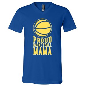 Proud Basketball Mama Mom Mother Gift V-Neck T-Shirt