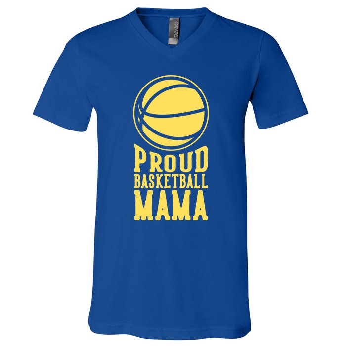 Proud Basketball Mama Mom Mother Gift V-Neck T-Shirt