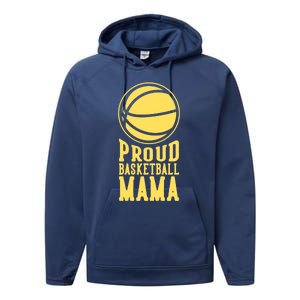 Proud Basketball Mama Mom Mother Gift Performance Fleece Hoodie