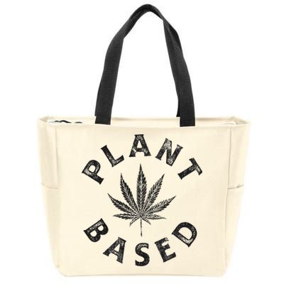 Plant Based Marijuana Leaf Weed Cannabis Pot Smoker Zip Tote Bag