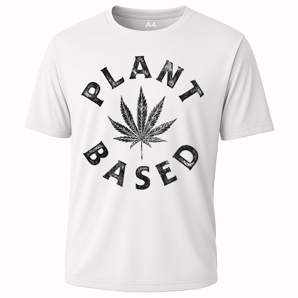 Plant Based Marijuana Leaf Weed Cannabis Pot Smoker Performance Shirt