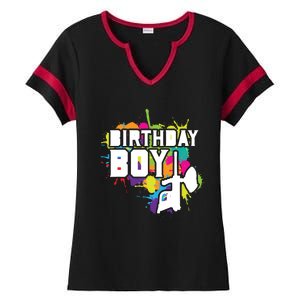 Paintball Birthday Matching Family Set Outfit Premium Ladies Halftime Notch Neck Tee