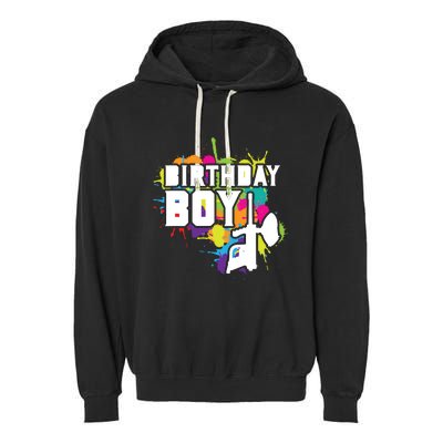 Paintball Birthday Matching Family Set Outfit Premium Garment-Dyed Fleece Hoodie