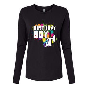 Paintball Birthday Matching Family Set Outfit Premium Womens Cotton Relaxed Long Sleeve T-Shirt