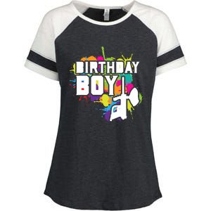 Paintball Birthday Matching Family Set Outfit Premium Enza Ladies Jersey Colorblock Tee