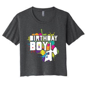 Paintball Birthday Matching Family Set Outfit Premium Women's Crop Top Tee