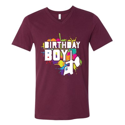 Paintball Birthday Matching Family Set Outfit Premium V-Neck T-Shirt