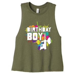 Paintball Birthday Matching Family Set Outfit Premium Women's Racerback Cropped Tank