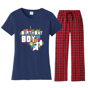 Paintball Birthday Matching Family Set Outfit Premium Women's Flannel Pajama Set