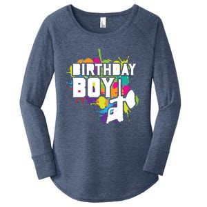 Paintball Birthday Matching Family Set Outfit Premium Women's Perfect Tri Tunic Long Sleeve Shirt