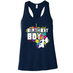 Paintball Birthday Matching Family Set Outfit Premium Women's Racerback Tank