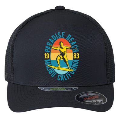 Paradise Beach Malibu California Flexfit Unipanel Trucker Cap