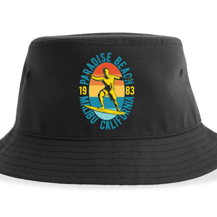 Paradise Beach Malibu California Sustainable Bucket Hat