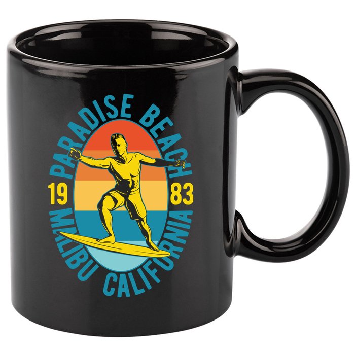 Paradise Beach Malibu California 11oz C Handle Ceramic Mug