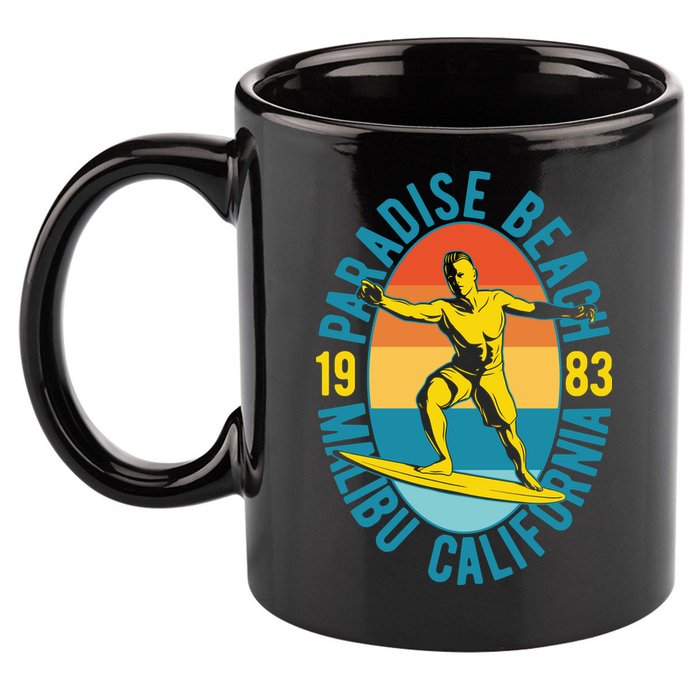 Paradise Beach Malibu California 11oz C Handle Ceramic Mug