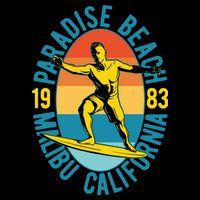 Paradise Beach Malibu California Drawstring Bag