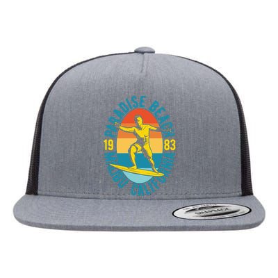 Paradise Beach Malibu California Flat Bill Trucker Hat