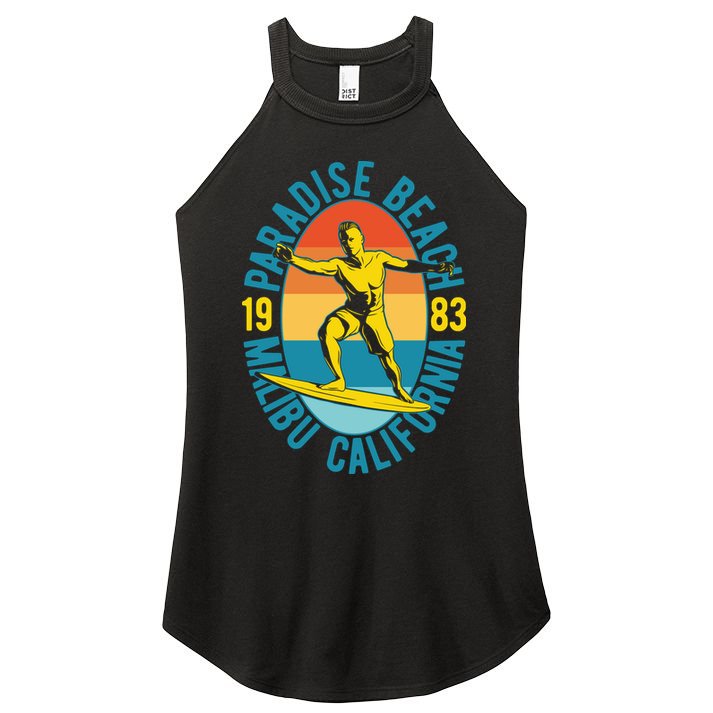 Paradise Beach Malibu California Women's Perfect Tri Rocker Tank