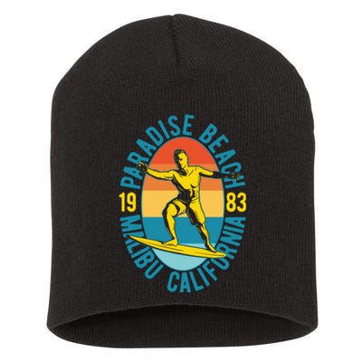 Paradise Beach Malibu California Short Acrylic Beanie