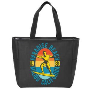 Paradise Beach Malibu California Zip Tote Bag