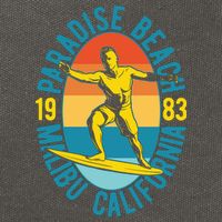 Paradise Beach Malibu California Cotton Canvas Backpack
