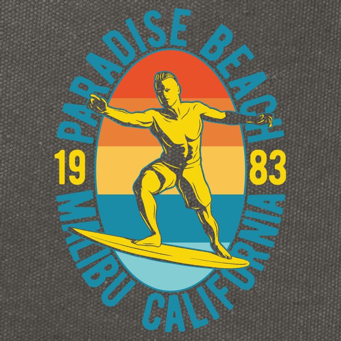 Paradise Beach Malibu California Cotton Canvas Backpack