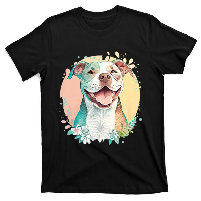 Pit Bull Mom Dog Lover Colorful Artistic Pitbull Owner Women T-Shirt