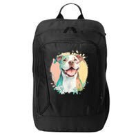 Pit Bull Mom Dog Lover Colorful Artistic Pitbull Owner Women City Backpack