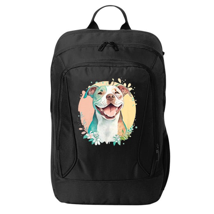 Pit Bull Mom Dog Lover Colorful Artistic Pitbull Owner Women City Backpack