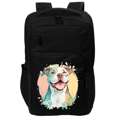 Pit Bull Mom Dog Lover Colorful Artistic Pitbull Owner Women Impact Tech Backpack