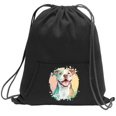 Pit Bull Mom Dog Lover Colorful Artistic Pitbull Owner Women Sweatshirt Cinch Pack Bag