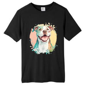 Pit Bull Mom Dog Lover Colorful Artistic Pitbull Owner Women Tall Fusion ChromaSoft Performance T-Shirt