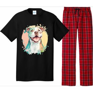 Pit Bull Mom Dog Lover Colorful Artistic Pitbull Owner Women Pajama Set